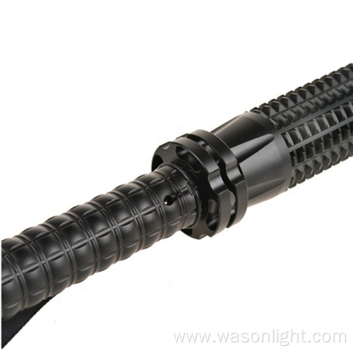 Tough night safety telescopic zooming XM-L T6 husky rechargeable self defense baton swat police led flashlight with tail hammer